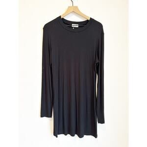 LNA Ribbed Long Sleeve Black Knee Length Dress Size 1X